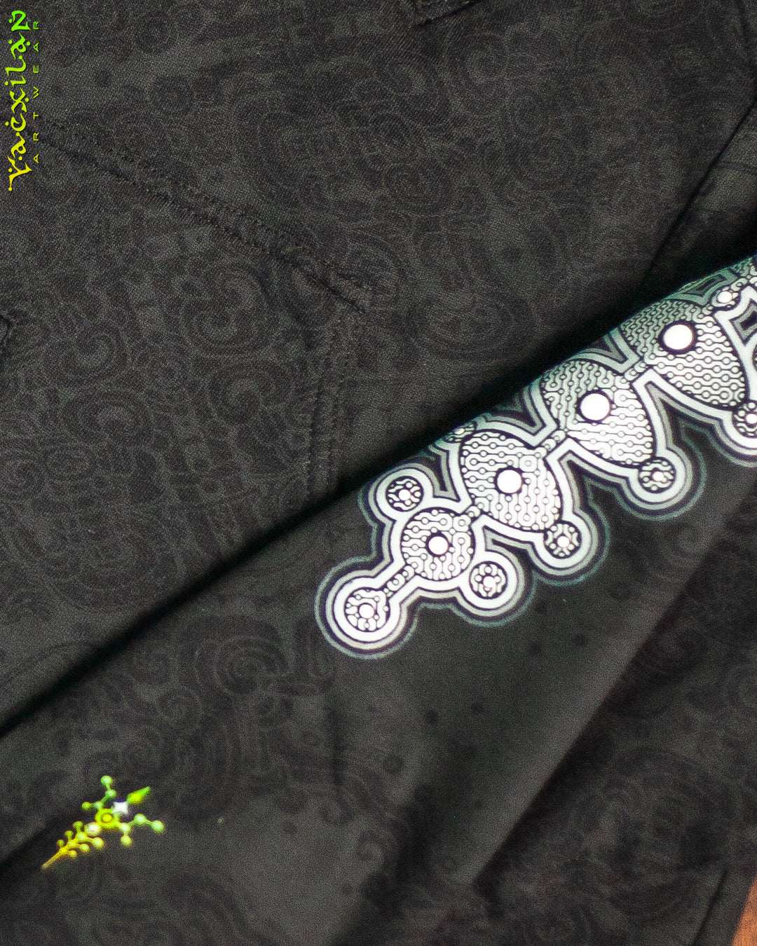 Hoodie Men Pullover / Cotton Fleece - MAYAN CODEX GALACTIK SPINE